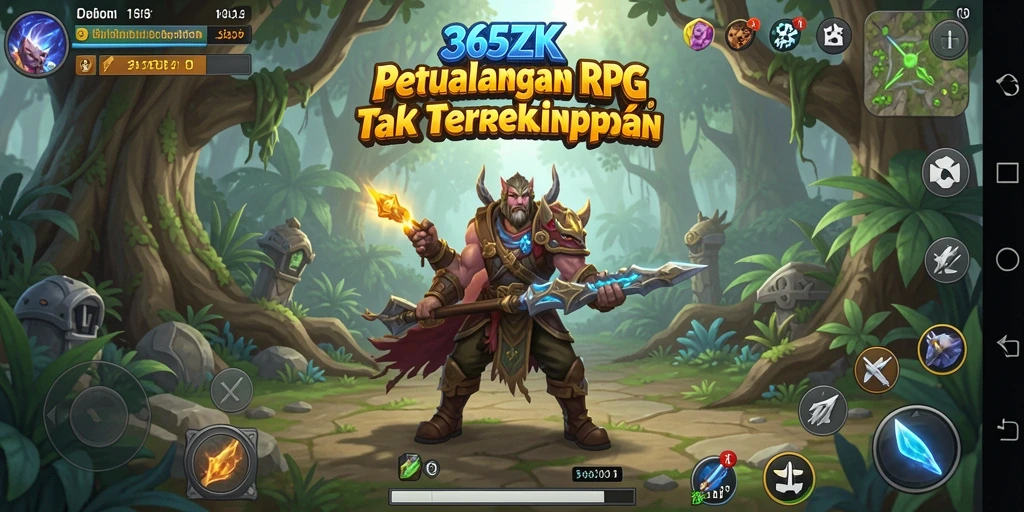 Screenshot gameplay 365ZK menampilkan aksi pertempuran epik di dunia RPG.