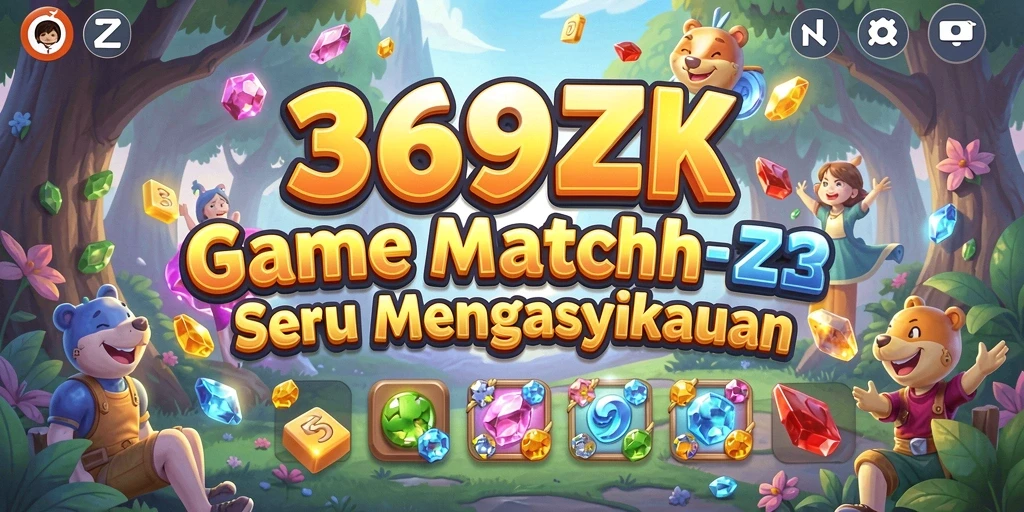 Screenshot gameplay 369ZK yang menunjukkan aksi mencocokkan permata.