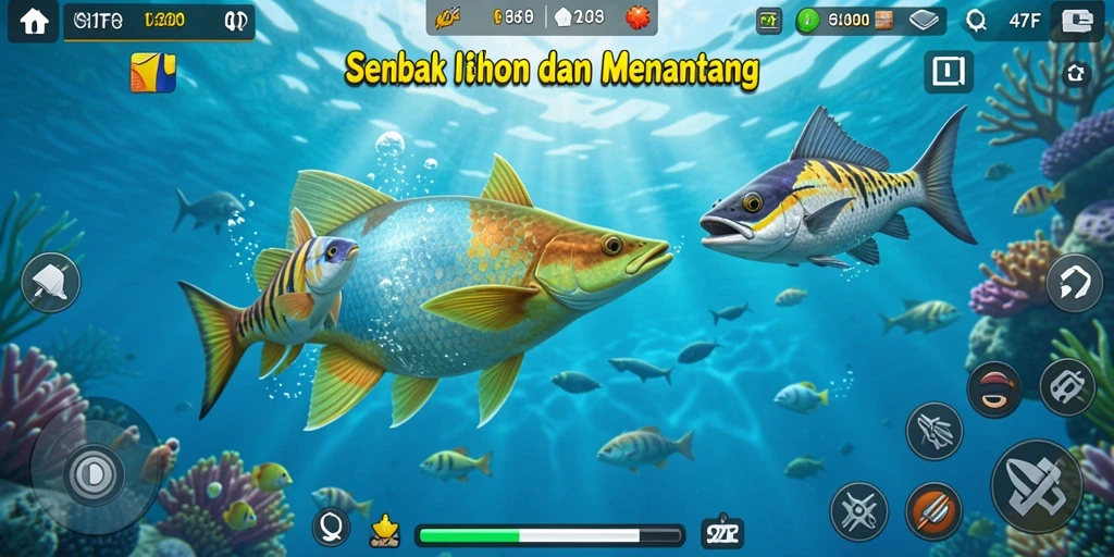 Gameplay seru dengan menembak berbagai jenis ikan.