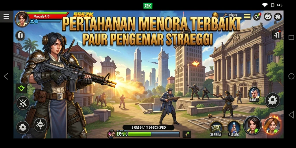 Tampilan menaraku siap menghadapi gelombang musuh di 555ZK.