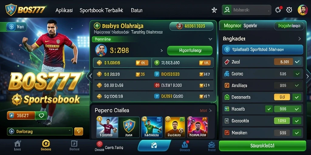 Tampilan menarik dari aplikasi BOS777 saat melakukan taruhan olahraga.
