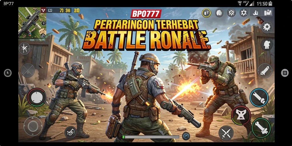 Screenshot menunjukkan aksi pertempuran intens di BPO777.