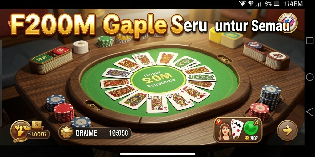 Tampilan gameplay Gaple yang seru dan menarik di F200M.