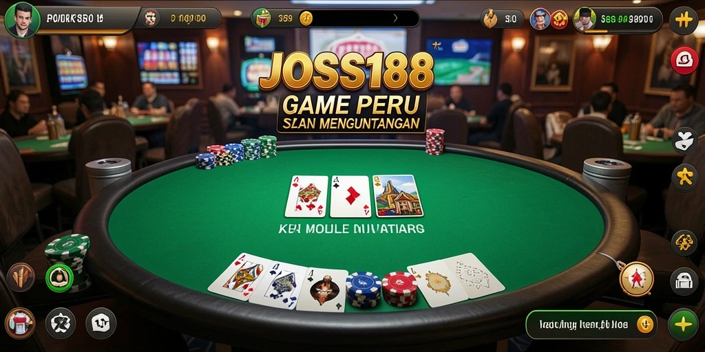 Tampilan gameplay Poker yang menarik dan interaktif di JOSS188.