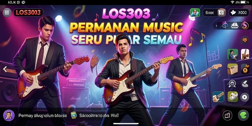 Tampilan gameplay menarik dari LOS303 yang menunjukkan interaksi pengguna dengan musik.