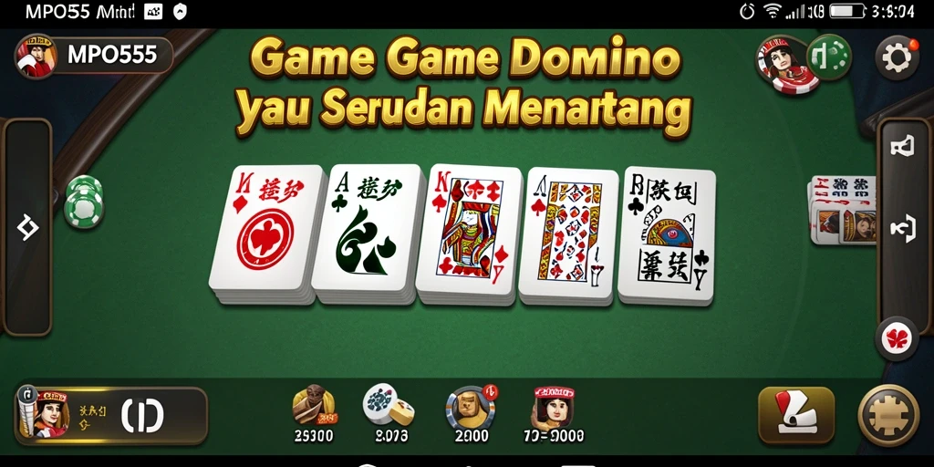 Screenshot MPO555 menampilkan gameplay seru dalam permainan Domino.