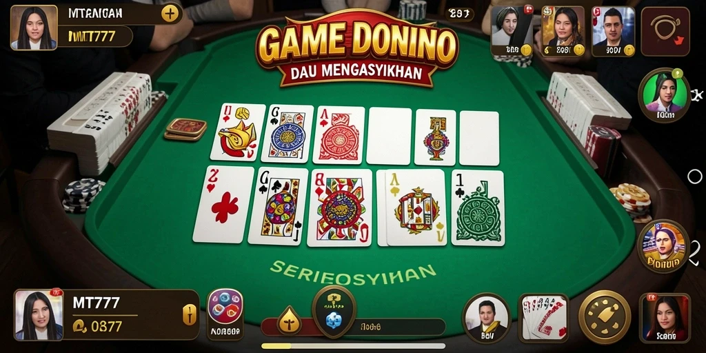 Tampilan gameplay MT777 dengan elemen Domino yang seru.
