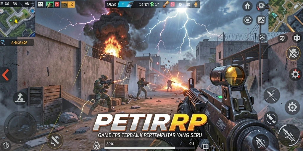Tangkapan layar menampilkan aksi intens dan strategis dalam gameplay FPS.