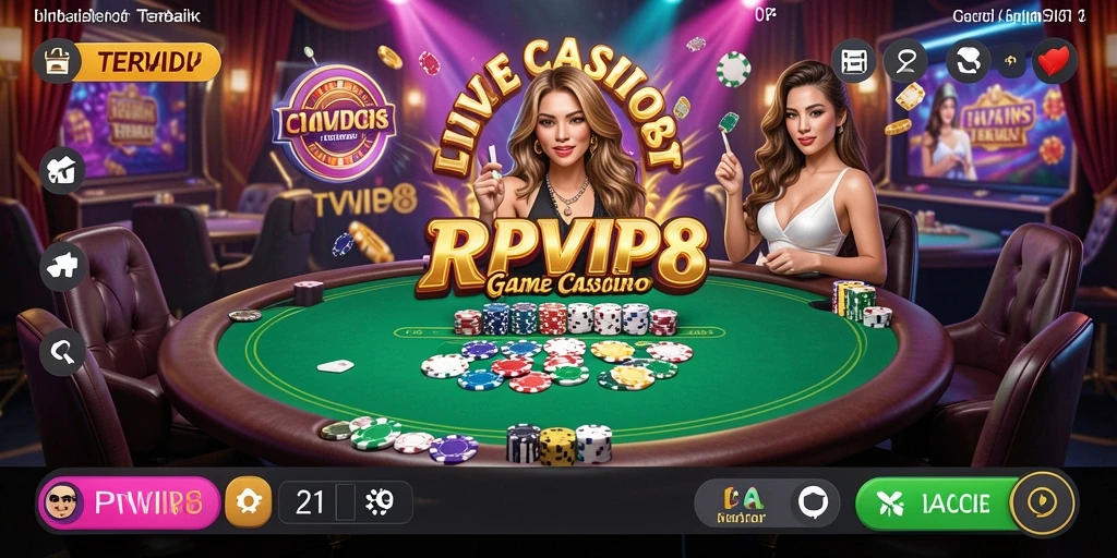 Tampilan gameplay Live Casino yang mendebarkan di RPVIP8.