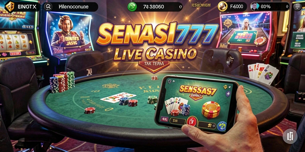 Tampilan gameplay Live Casino yang mendebarkan di SENSASI777.