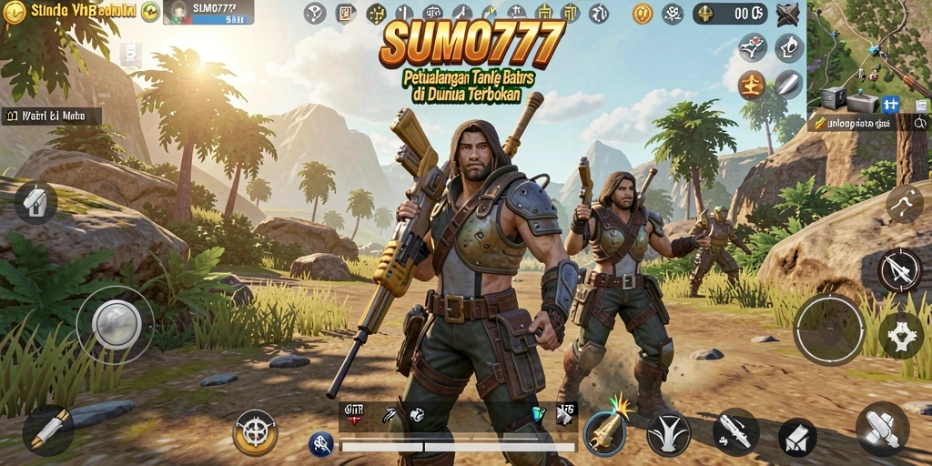 Screenshot gameplay SUMO777 menampilkan petualangan di dunia terbuka yang menakjubkan.