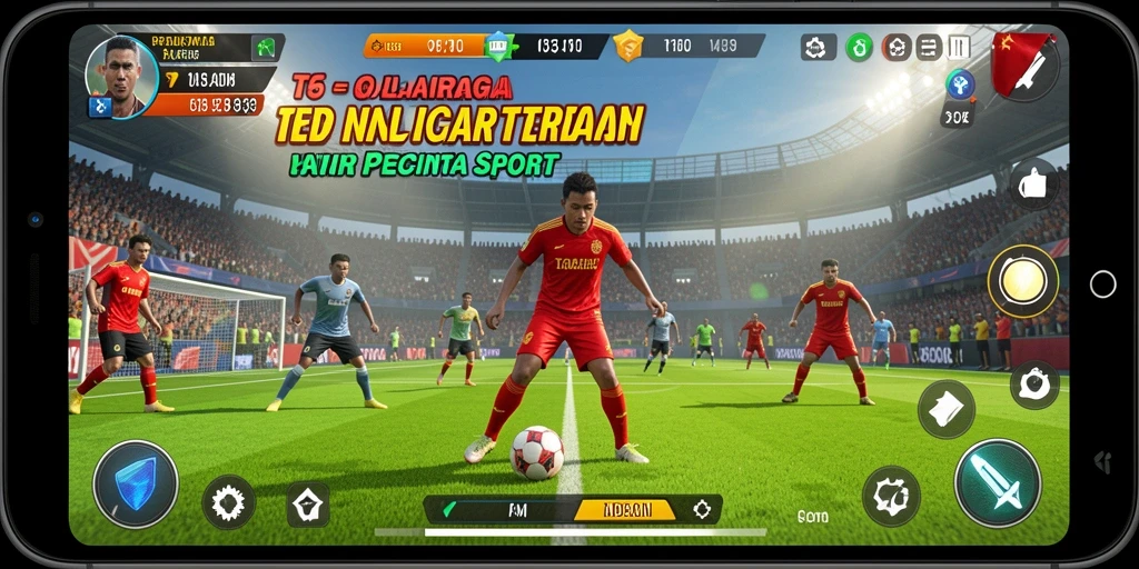 Screenshot gameplay T6 menampilkan aksi olahraga yang intens dan seru.