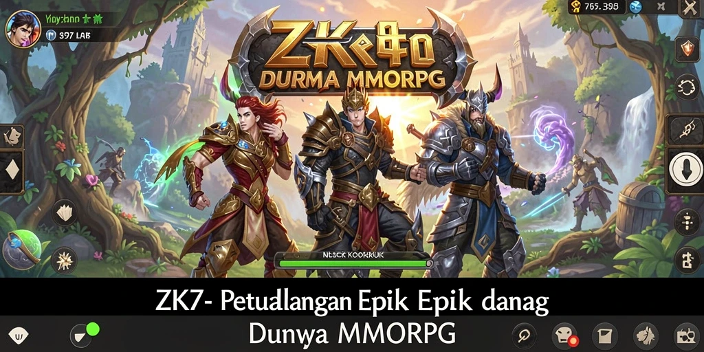 Tampilan gameplay ZK7 yang menakjubkan dari karakter bertarung di dunia MMORPG.